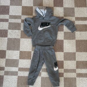 Nike Kids Gray Sweatpants and Hoodie Set